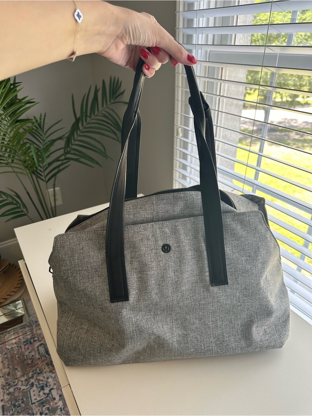 lululemon athletica Gray Duffel Bag with Black Handles - Picture 3 of 4
